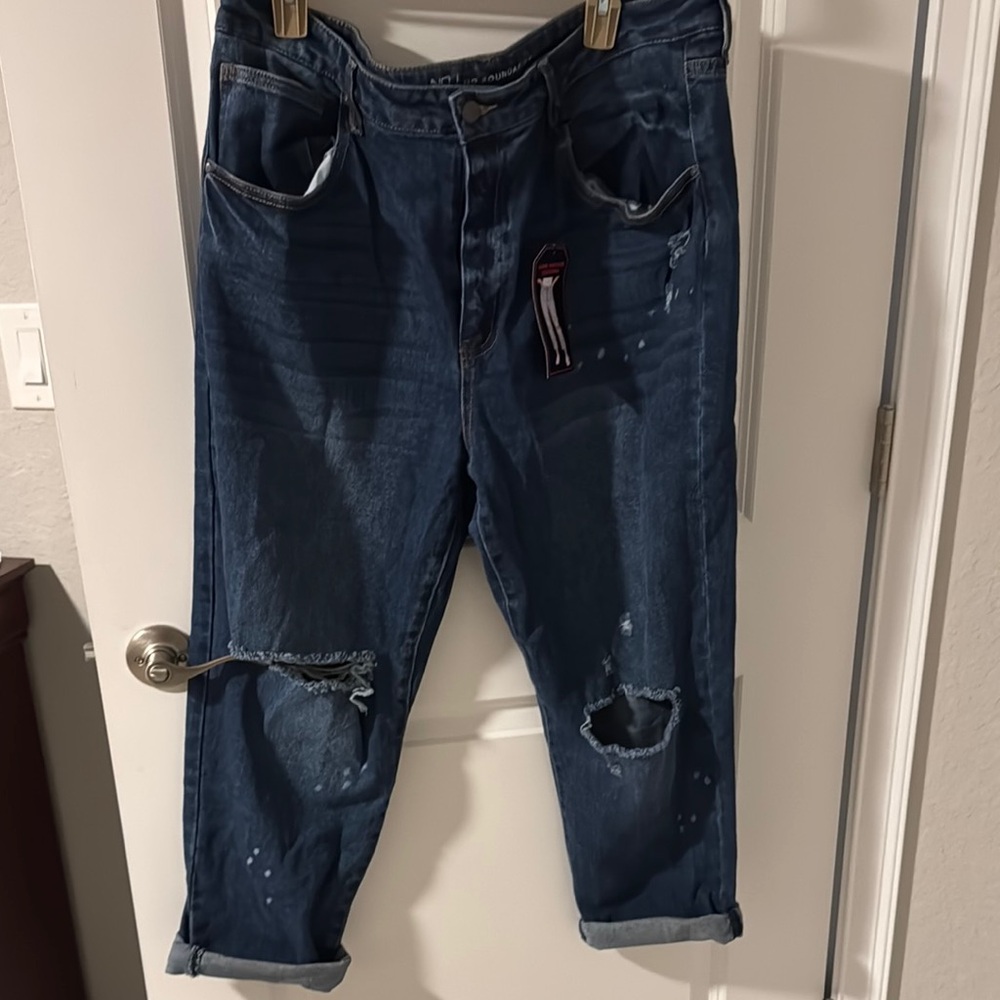 Distressed Blue Jeans